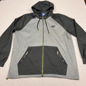 Adidas Hoodie Mens XL Chambray Full Zip Trefoil Hooded Zipped Pockets Streetwear